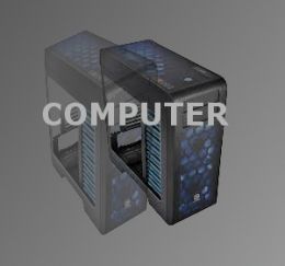 Zwei Desktop-Computer-Gehäuse aus dem Sortiment von PC Fullservice